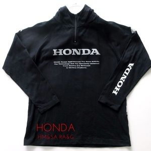 【HONDA ホンダ】HM&SA RA&G プルオーバー パーカー 黒 Mサイズ!! （ロゴ フーデッド ロンT）