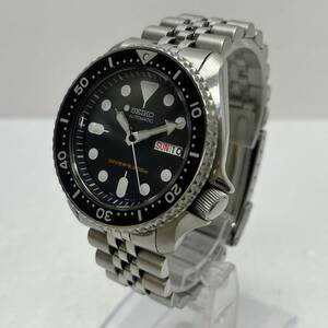 【DHS2523ST】稼働品 SEIKO DIVER'S セイコー ダイバーズ 200m 7S26-0020 自動巻き デイデイト ブラックボーイ 黒文字盤 腕時計 メンズ 