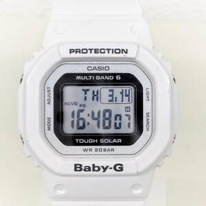 【IK-27024】1円～ Baby-G BGD-5000U Shock Resistant カシオ CASIO ソーラー時計 防水 防塵 耐衝撃 ホワイト ラバー素材 中古品 稼働品