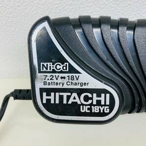 【IK-26965】1円～ HITACHI バッテリー バッテリーチャージャー セット 通電のみ確認済 日立 ヒタチ 日立工機 ハイコーキ UC 18YG ジャンクの画像2