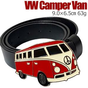 ■匿名配送/送料無料■ ベルトバックル のみ メンズ レディース カジュアル ビジネス VW Camper Van ワーゲンバス 赤の画像3
