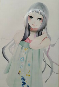 Art hand Auction [Authenticity guaranteed, limited to actual item] Kimiko Chikuma Oil painting Panel size: P6 (length 410mm width 273mm) Production year: 2018, painting, oil painting, portrait