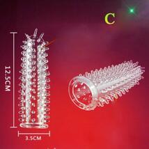 訳ありイボイボコンドーム型 5種 コックリング 肉厚ペニスサック 早漏防止 増大 長持ちスリーブ ロングプレイ 厚口シリコン 匿名OK送料無料_画像5