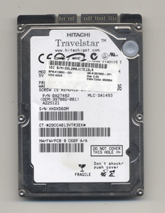 mt549/HITACHI 内蔵型2.5インチ HDD/40GB/SATA/HTS541040G9SA00