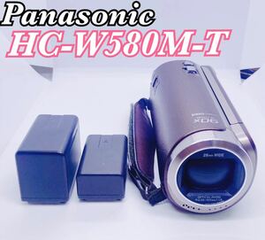 【外観美品 動作確認済】Panasonic パナソニック HDビデオカメラ W580M 32GB サブカメラ搭載 高倍率90倍ズーム ブラウン HC-W580M-T