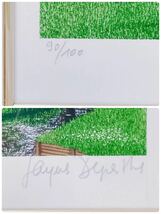 【真作保証 美品】Jacques Deperthes ジャック・デペルト 「ゴルフ場」 リトグラフ エディション：90/100 直筆サイン 人気作家 _画像9