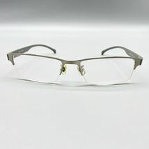 T.G.C. CALINO BE1242 メガネ 眼鏡 フレーム ハーフリム ナイロール スクエア型 シルバー グレー レンズ 度入り アイウェア 55□17-138_画像2
