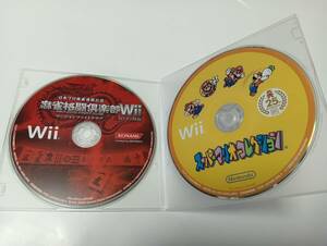 ##Wii 2本セット（ディスク単品ジャンク品）　日本プロ麻雀連盟公認　麻雀格闘倶楽部Wii+スーパーマリオコレクション　即決