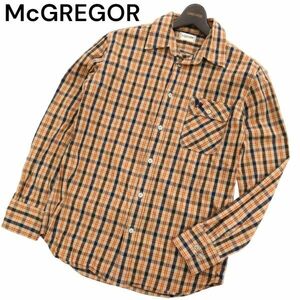 McGREGOR マクレガー 通年 ロゴ刺繍★ 胸ポケット 長袖 チェック シャツ Sz.L　メンズ　C4T02000_3#C