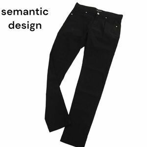 semantic design セマンティック デザイン 通年 ストレッチ★ スキニー ブラック デニム パンツ ジーンズ Sz.M　メンズ 黒　C4B01162_3#R