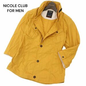 NICOLE CLUB FOR MEN ニコルクラブ フォーメン 春夏 フード収納可★７分袖 ワーク シャツ ジャケット Sz.46　メンズ　C4T02169_3#M