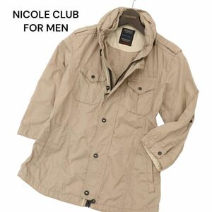 NICOLE CLUB FOR MEN ニコルクラブ フォーメン 春夏 フード収納可★ 7分袖 ミリタリー ジャケット ブルゾン Sz.48　メンズ　C4T02164_3#M