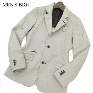 MEN'S BIGI メンズビギ 通年 背抜き ストレッチ ヘリンボーン★ スリム テーラード ジャケット Sz.1　メンズ　C3T09387_A#O