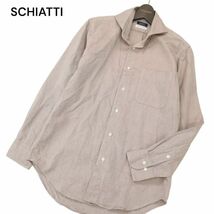 SCHIATTI スキャッティ 通年 長袖 ホリゾンタルカラー★ シャツ Sz.M　メンズ 日本製　C4T02261_3#C_画像1