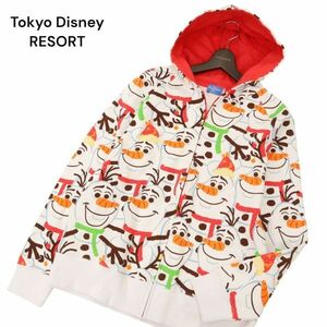 新品★ Tokyo Disney RESORT 東京ディズニーリゾート 限定 アナと雪の女王 オラフ スウェット ジップ パーカー Sz.L　メンズ　C4T02250_3#I