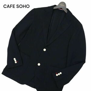 CAFE SOHO カフェソーホー 春夏★ アンコン テーラード ジャケット ブレザー Sz.A5　メンズ ネイビー 濃紺　C4T02144_3#M