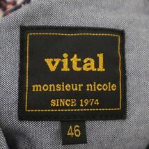 vital MONSIEUR NICOLE ムッシュ ニコル 春夏 7分袖★ スリム オックスフォード シャツ Sz.46　メンズ　C4T02505_3#A_画像5