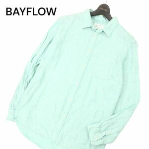 21SS★ BAYFLOW ベイフロー 春夏 麻 リネン 長袖 シャツ Sz.4　メンズ　C4T02482_3#A