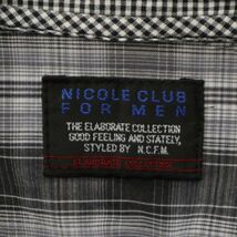 NICOLE CLUB FOR MEN ニコルクラブ フォーメン 通年 フーディー 長袖 ワーク チェック★ シャツ パーカー Sz.48　メンズ　C4T02439_3#O_画像5