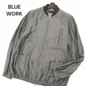 BLUE WORK ブルーワーク トゥモローランド 通年 テンセル&ナイロン★ ミリタリー ブルゾン ジャケット Sz.L　メンズ グレー　C4T02438_3#O