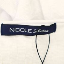 【新品 未使用】 NICOLE Selection ニコル セレクション 市松柄 Vネック 長袖 カットソー ロンTシャツ Sz.50　メンズ 白　C4T02530_3#C_画像7