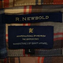 R.NEWBOLD ポールスミス 通年 パッチワーク★ 長袖 ウエスタン チェック シャツ Sz.L　メンズ　C4T02573_3#C_画像5