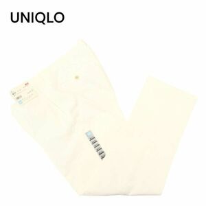 新品 未使用★ UNIQLO ユニクロ 感動パンツ ウルトラライト コットンライク スラックス パンツ Sz.88　メンズ 白 大きい 　C4B01416_3#R