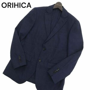 ORIHICA オリヒカ 春夏 ストレッチ★ コンフォート アンコン テーラード ジャケット Sz.M　メンズ ネイビー ビジカジ　C4T02568_3#M