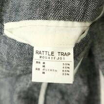 RATTLE TRAP メンズビギ 春夏 背抜き 麻 リネン★ ヘリンボーン 2B テーラード ジャケット Sz.LL　メンズ グレー　C4T02476_3#M_画像7