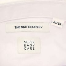 【新品 未使用】 THE SUIT COMPANY スーツカンパニー 通年 長袖 ストレッチ シャツ ワイシャツ Sz.L　メンズ 白 ビジカジ　C4T02542_3#C_画像7