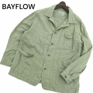 21SS★ BAYFLOW ベイフロー 春夏 麻 リネン混 ストレッチ カバーオール ジャケット Sz.4　メンズ　C4T02645_3#M