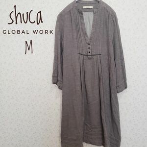 shuca グローバルワーク ワンピース七分袖M