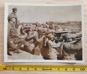 写真　1枚　第十九路軍　機関銃　陣地　戦闘　第一次上海事変　昭和七年頃　／検　日本軍　上海　支那事変　陸軍　戦前　古写真