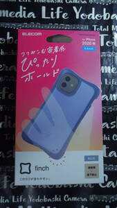 ELECOM iPhone 12 mini ハイブリッド ケース finch ぴったりホールド ブルー 2種素材特殊成形 四隅エアクッション配置カメラレンズ保護設計