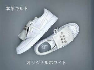 本革キルト 白 ゴルフシューズ NIKE GOLF JORDAN1 ナイキゴルフ beams golf