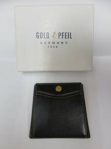 *075228 GOLD PFEIL Gold-Pfeil change purse . coin case original leather made black 0*