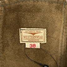 WAREHOUSE ウエアハウス 3RDショートホーンレザージャケット スエード スウェード 38 M ブラウンカーキ WESTERN WEAR_画像3