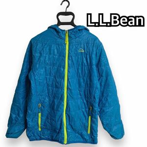 L.L.Bean　中綿ジャケット　ブルー　L14‐16 キッズ　160 ブルゾン　ポケット　フード付き　アウトドア