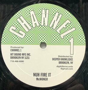 McWONER / No Fire It / Higher Region 10inch Vinyl Record (アナログ盤・レコード)