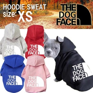 送料無料 THE DOG FACE パーカー 【XS】 ザトッグフェイス 犬 冬服 パロディ ドッグウェア 長袖 スェット フーディー チワワ 柴犬