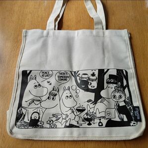 MOOMINマーブルシュッド キャンパストートバッグ エコバッグ刺繍クリップ付き