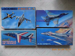 1/72 ジェット戦闘機4機「A-4C SPIRITS」「F-16N TOP GUN」「PATROUILLE DE FRANCE」「LOCKHEED F-104 C」