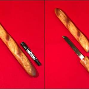 A7458●フランスパン型 パン切り包丁/パン切りナイフ 全長46×4.5×3.5㎝ 刃渡り17.5㎝ キズ汚れなどありの画像1