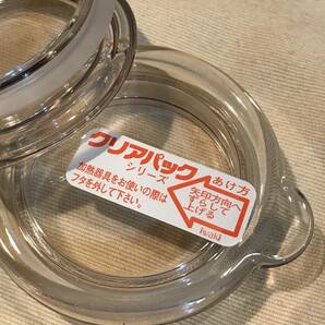 A7406●耐熱ガラス製 保存容器 2個 iwaki パイレックス クリアパック 電子レンジ用 φ8.5×h12.5㎝ 未使用品の画像6