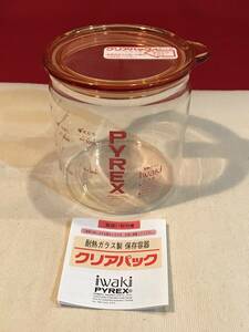 A7428* heat-resisting glass made preservation container iwaki Pyrex clear pack microwave oven for φ12.5×h13. unused goods long-term storage . accompany attrition scratch small dirt etc. 