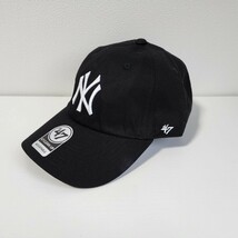 【未使用】MLB メジャーリーグ キャップ 帽子 47BRAND ニューヨーク ヤンキー CAP調整可能　フリーサイズ　ブラック 黒_画像1