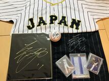 大谷翔平選手 日ハム時代の侍Japan直筆サインホーム&アウェイユニフォーム 直筆サインボール 直筆サイン色紙 ホーム&アウェーカードセット_画像5