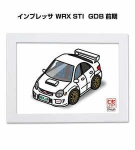 MKJP イラストA5フレーム付 インプレッサ WRX STI GDB 前期 送料無料