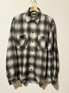 MINEDENIM Drape Denim Ombre Check Loose Work SHIRT 2 マインデニム ドレープ デニム オンブレ チェック シャツ