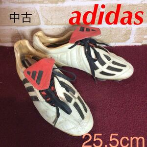 【売り切り!送料無料!】A-354 adidas!サッカースパイク!25.5cm!プレデターマニア!白!黒!赤!サッカー!フットサル!2002年!中古!